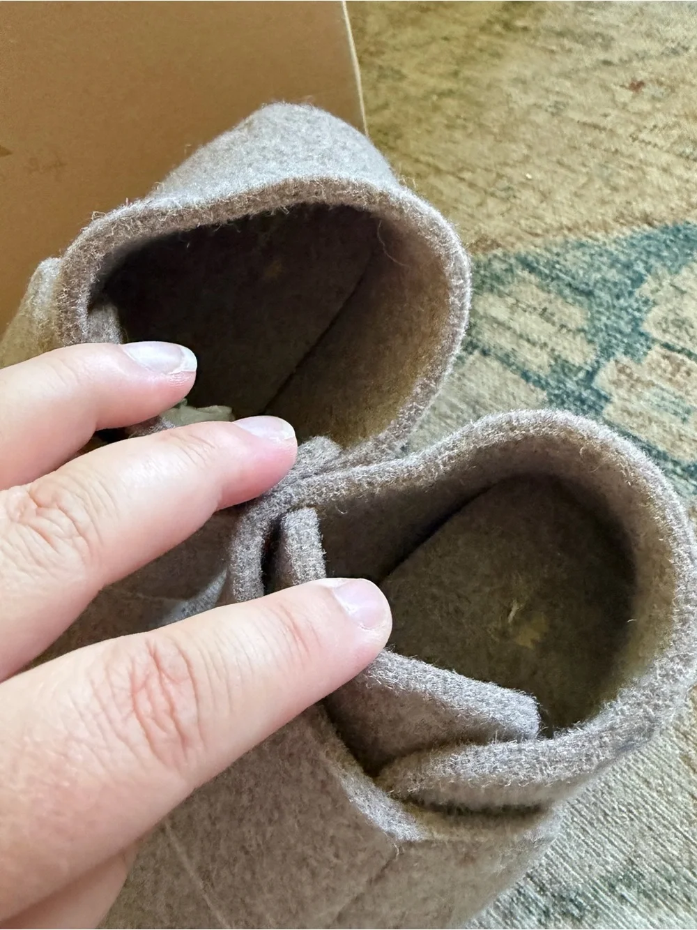 NIB Konges Sløjd Slippers Mamour Felt Footies 'Camel' $65 Euro 28, US 11